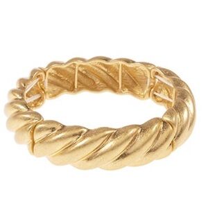 Gold Twisted Rope Bracelet with Sculptural Design